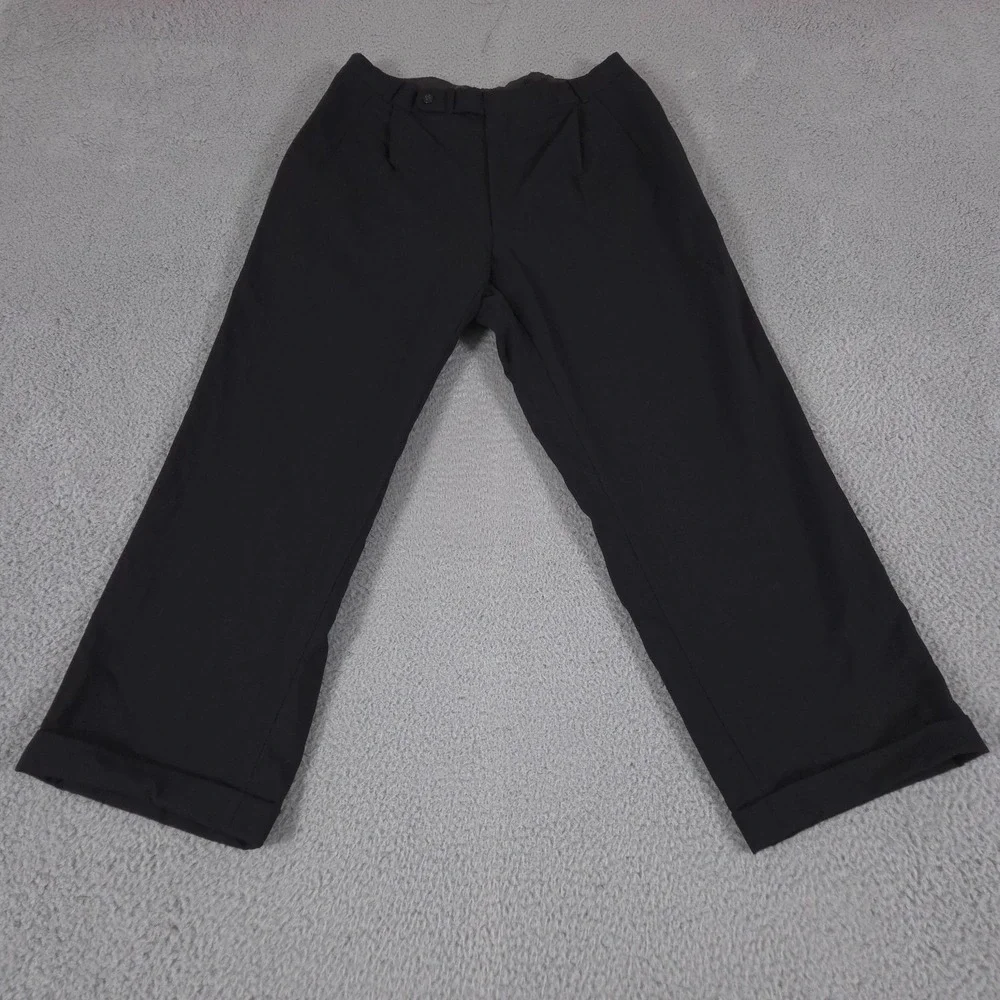 Tom James 2-Piece Suit Mens 44R Pants 34x30 Black Executive Blazer Trousers